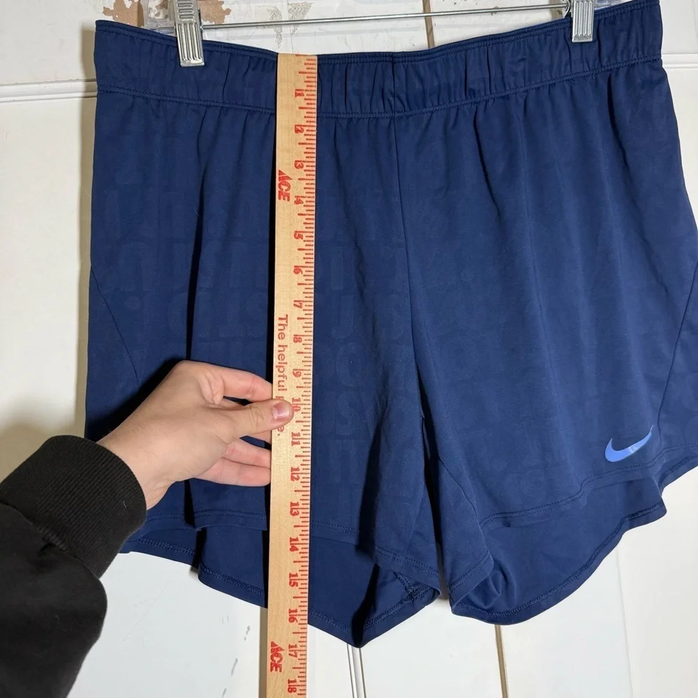 Nike Dri-Fit Training Shorts Navy Blue Blue Swoosh Size XL Just Do It Monogram